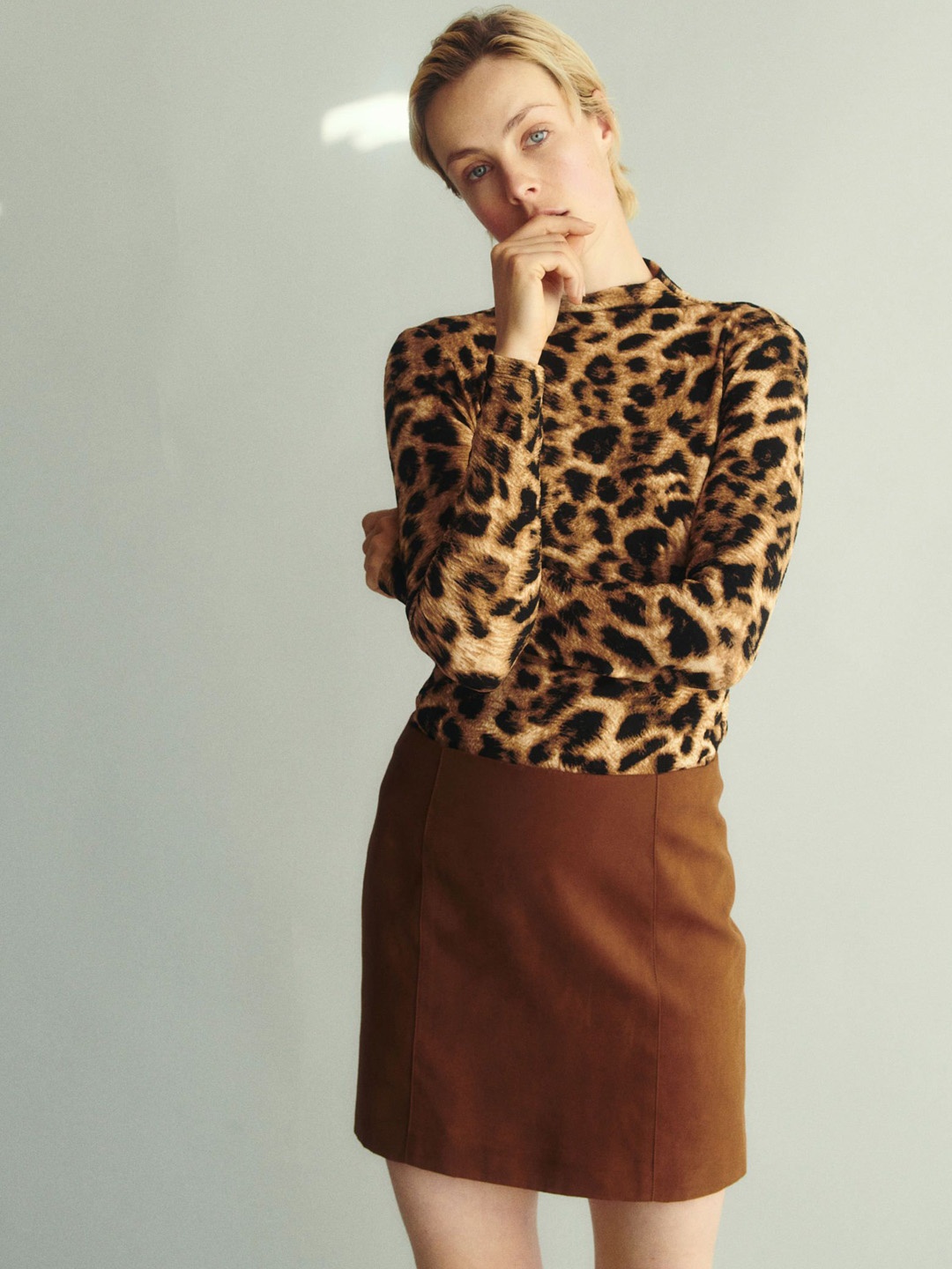 

H&M Straight Mini Skirts, Brown