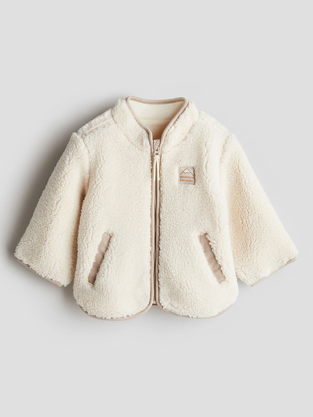 

H&M Boys Front Open Teddy Jacket, White