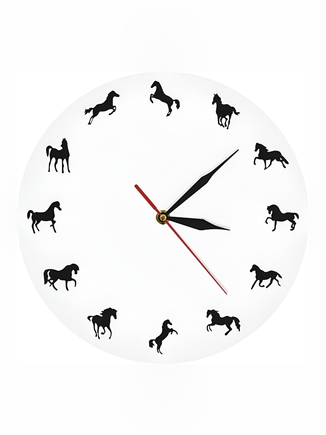 

QEZNEF White Round Shaped Contemporary Analogue Wooden Wall Clock