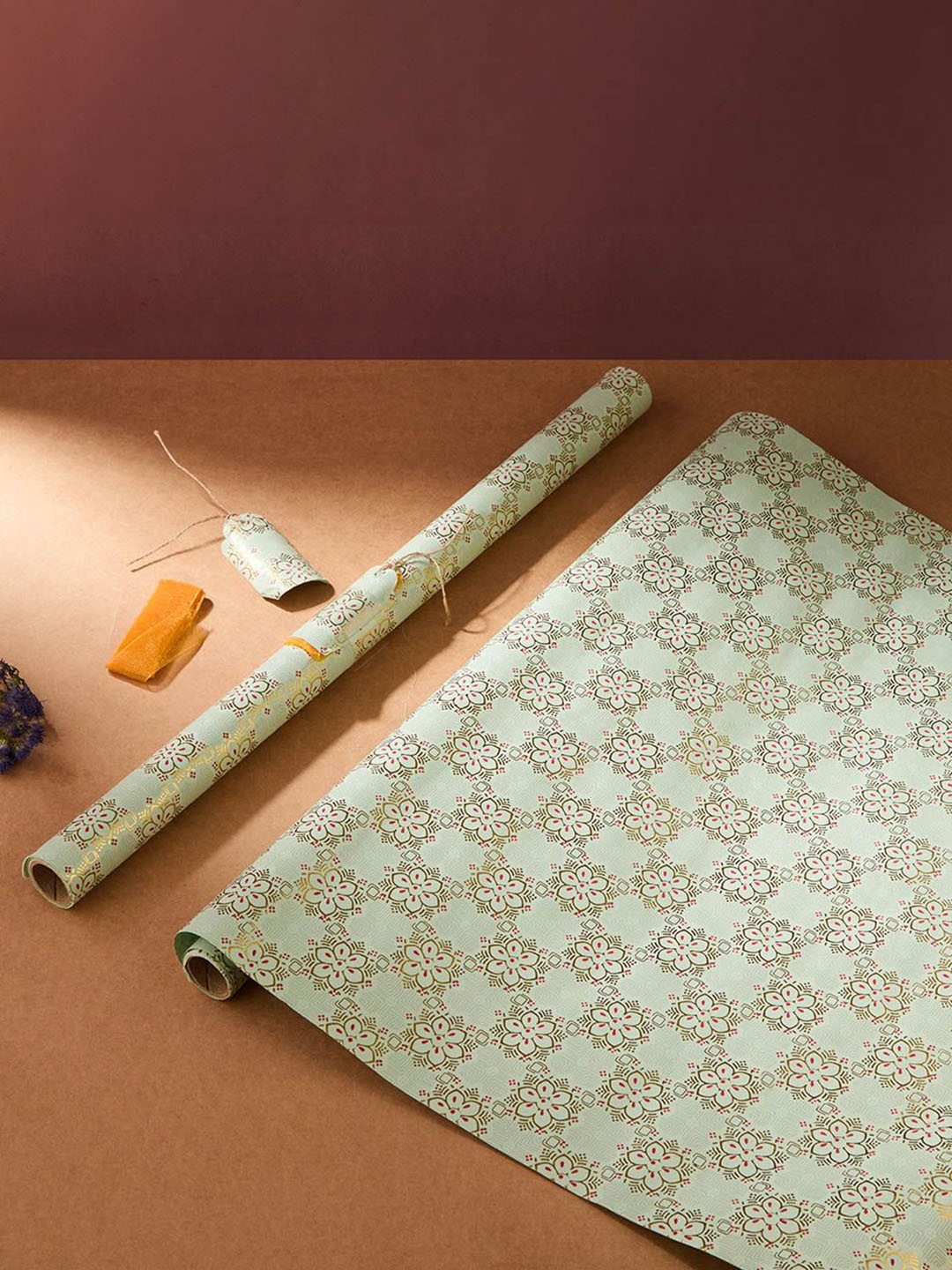 

Fabindia Set Of 2 Self Design Sarkhaab Wrapping Sheet, Blue
