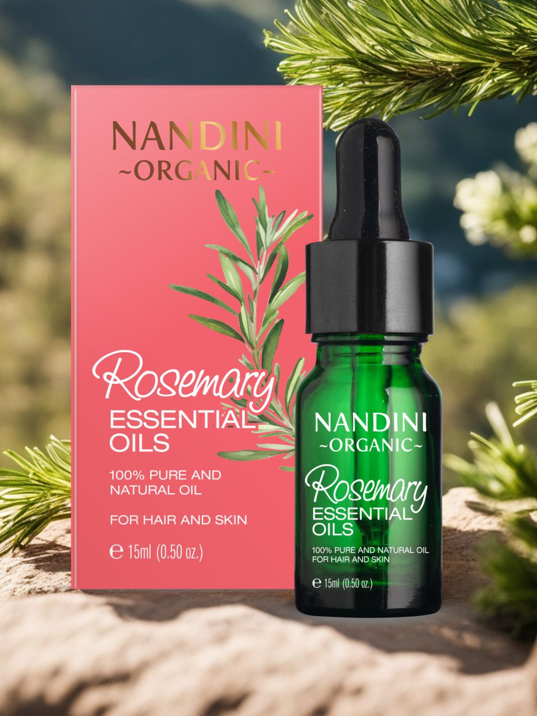 

Nandini Organic Rosemary Essential Oil For Skin & Hair-15ml, Pink