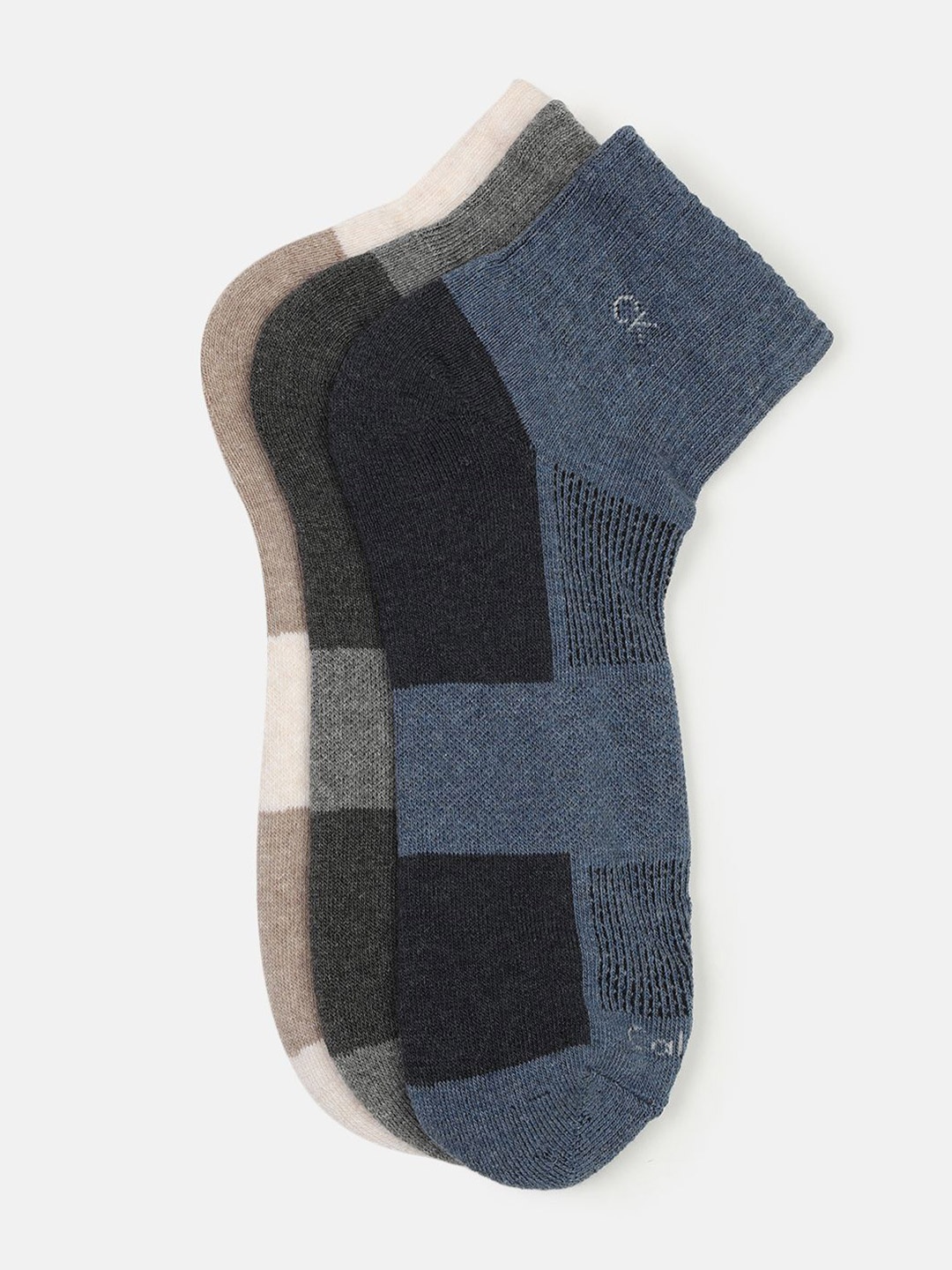

Calvin Klein Men Pack Of 3 Patterned Ankle-Length Socks, Grey