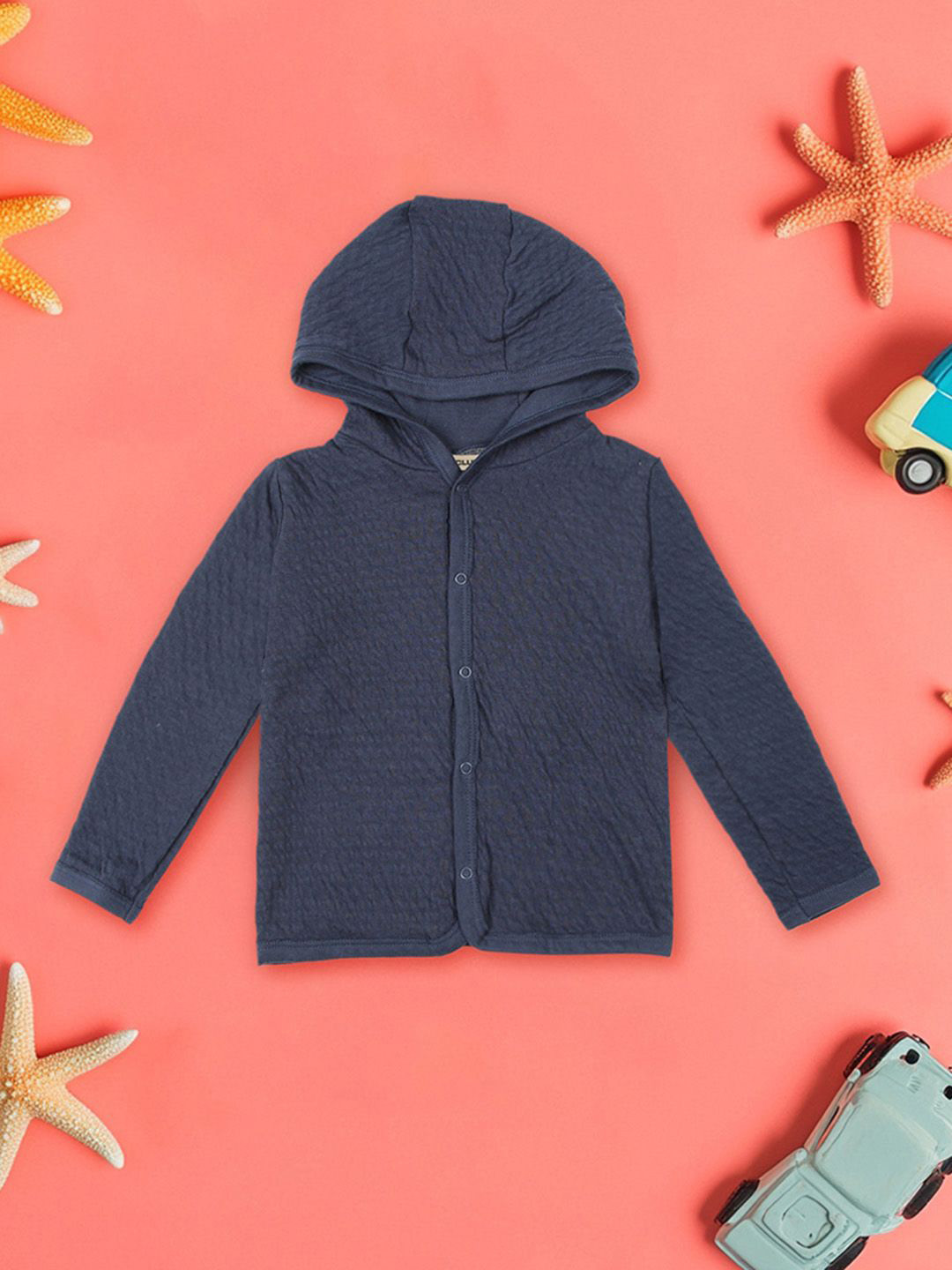 

INCLUD Boys Hooded Front-Open Sweatshirt, Navy blue