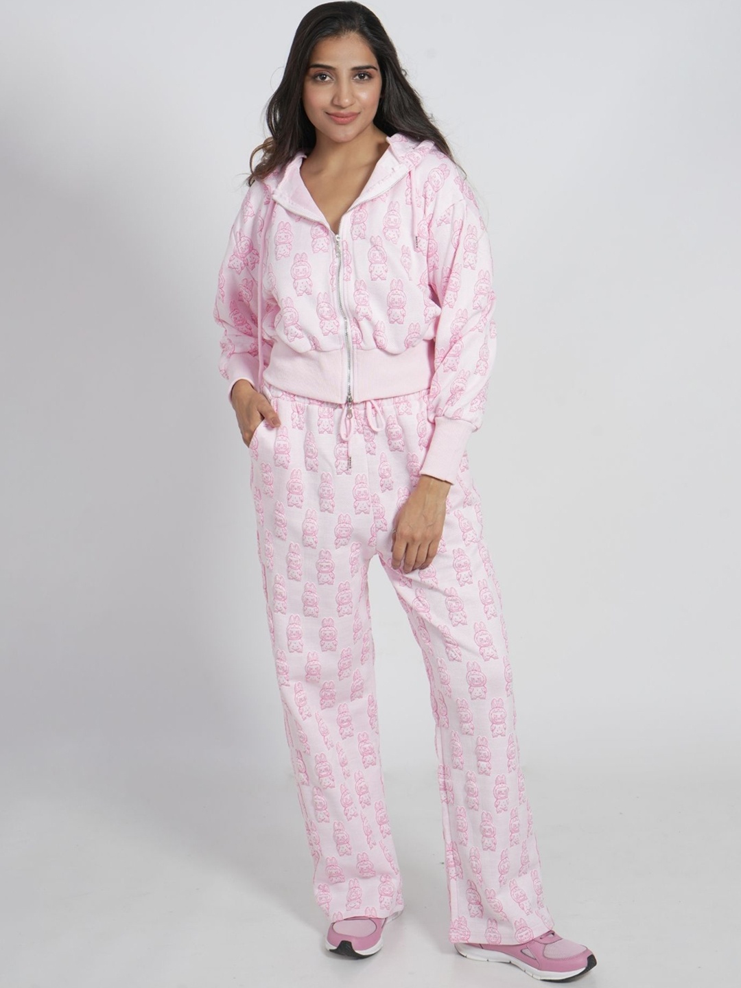 

ANSEE by Addery Printed Sweatshirt With Trousers, Pink