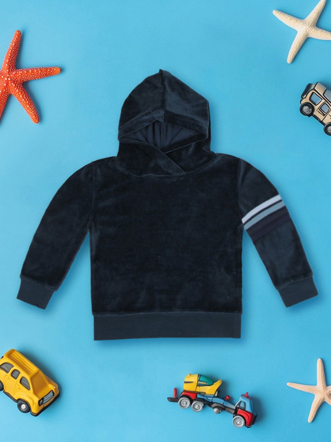 

INCLUD Boys Solid Hooded Sweatshirt, Blue