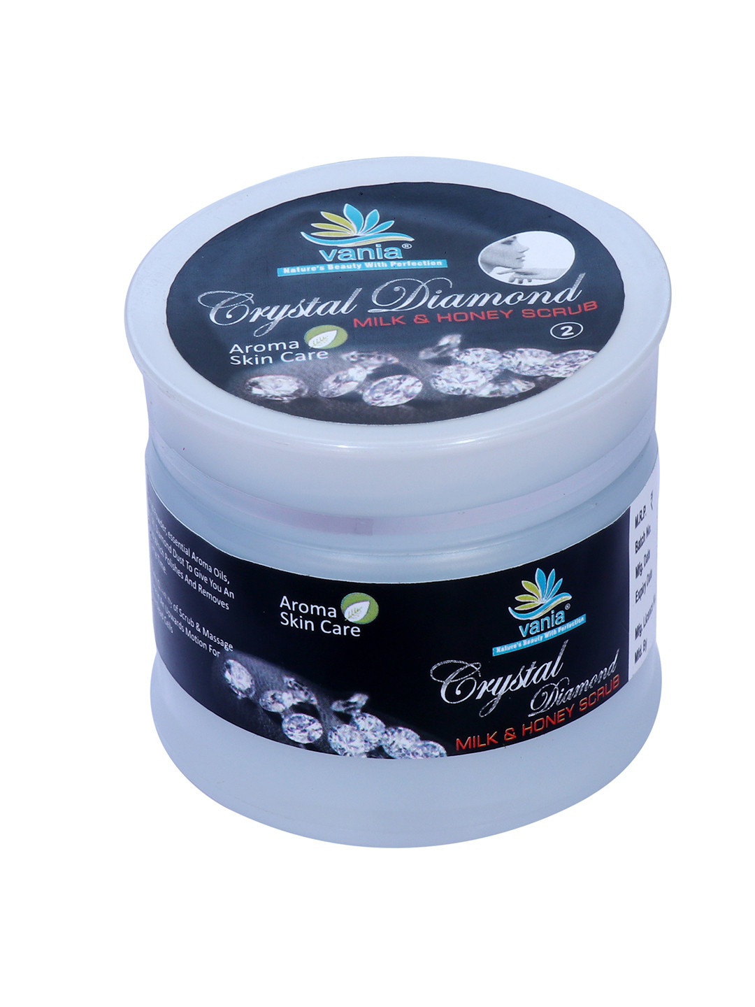 

Vania Crystal Diamond Scrub With Goodness Of Honey & Milk Scrub-52g, Blue