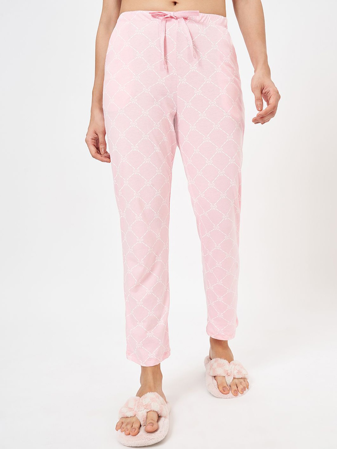 

Dreamz by Pantaloons Women Printed Cotton Lounge Pants, Pink