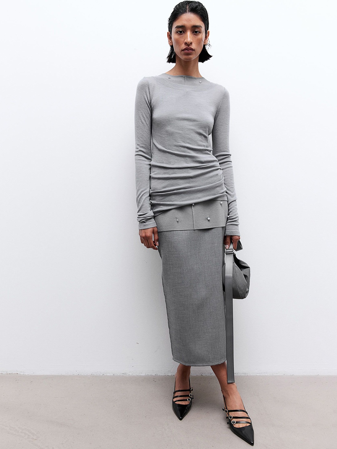 

H&M Pencil Skirt, Grey