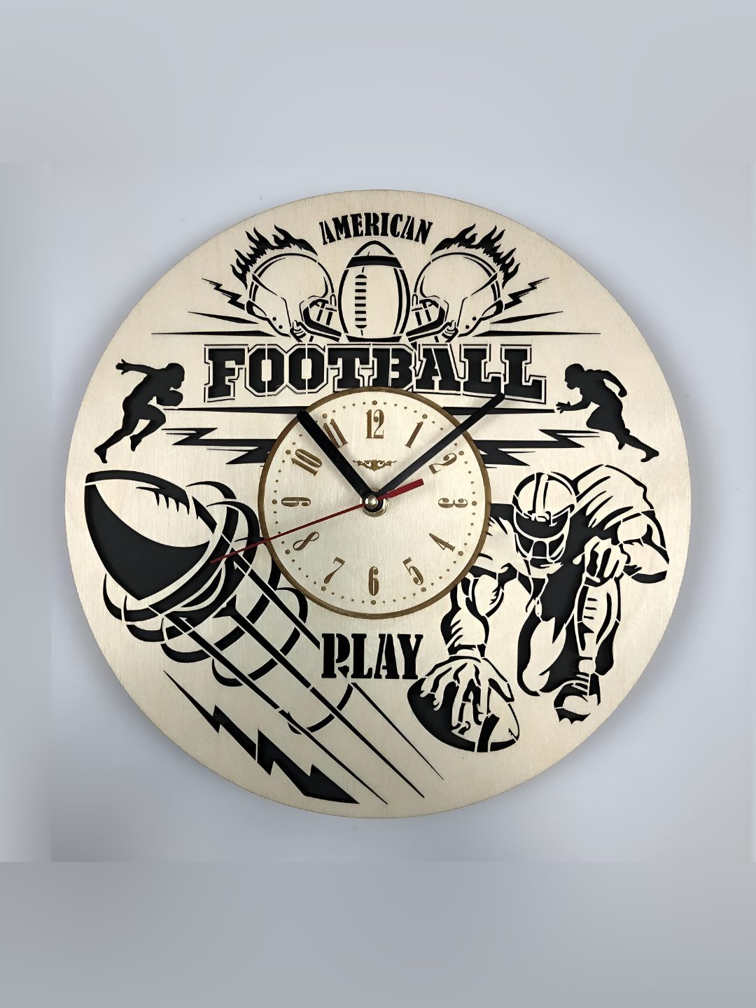 

QEZNEF Beige & Black Printed Analogue Wooden Contemporary Wall Clock