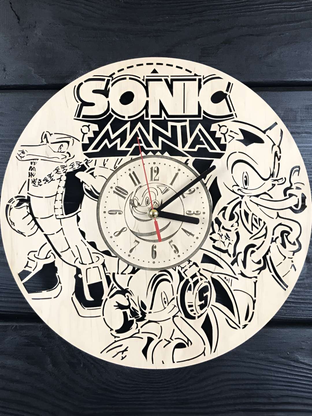 

QEZNEF Beige & Brown Printed Round Analogue Wooden Wall Clock Without Glass