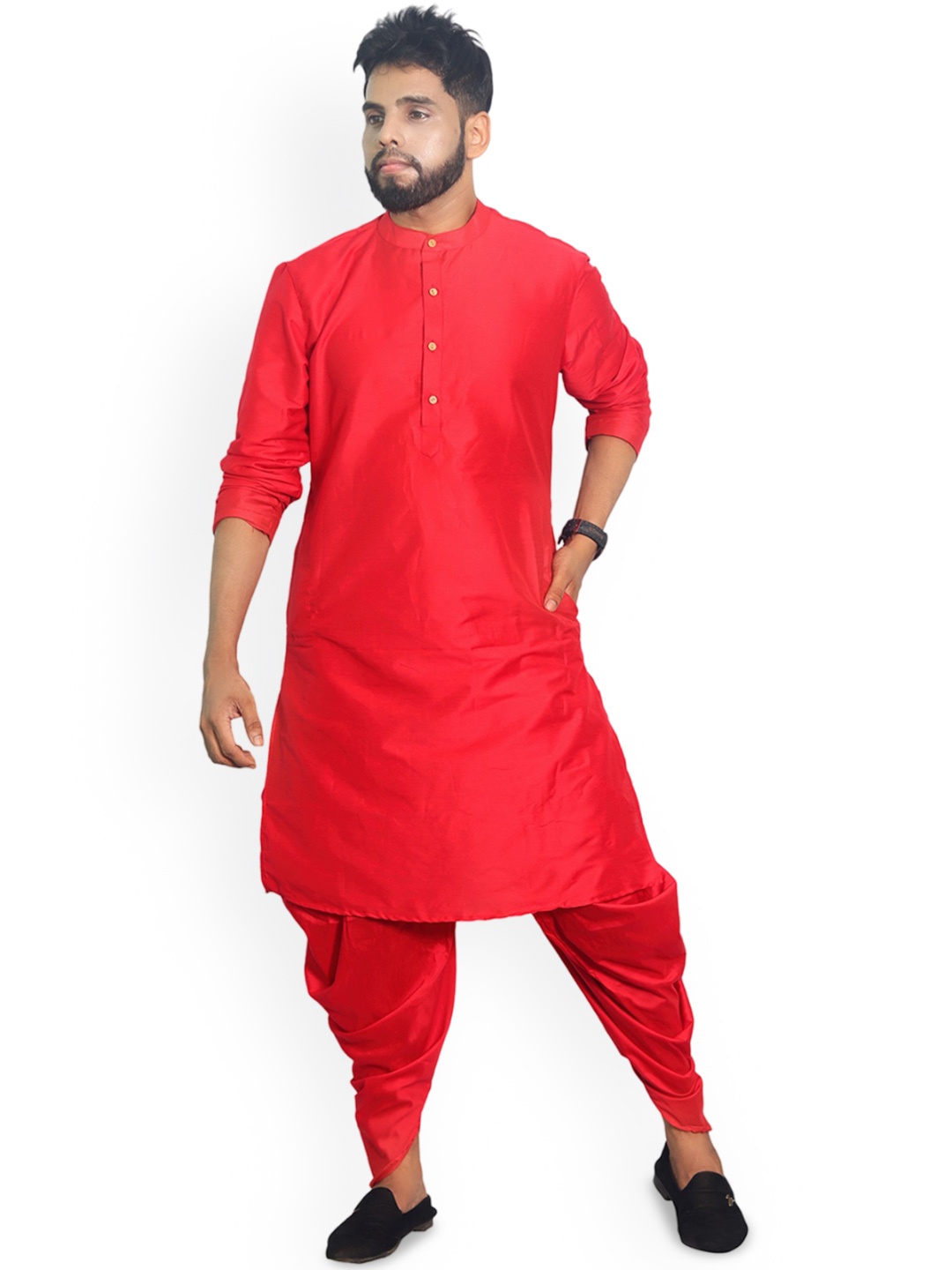 

House of Aqss Men Kurta, Red