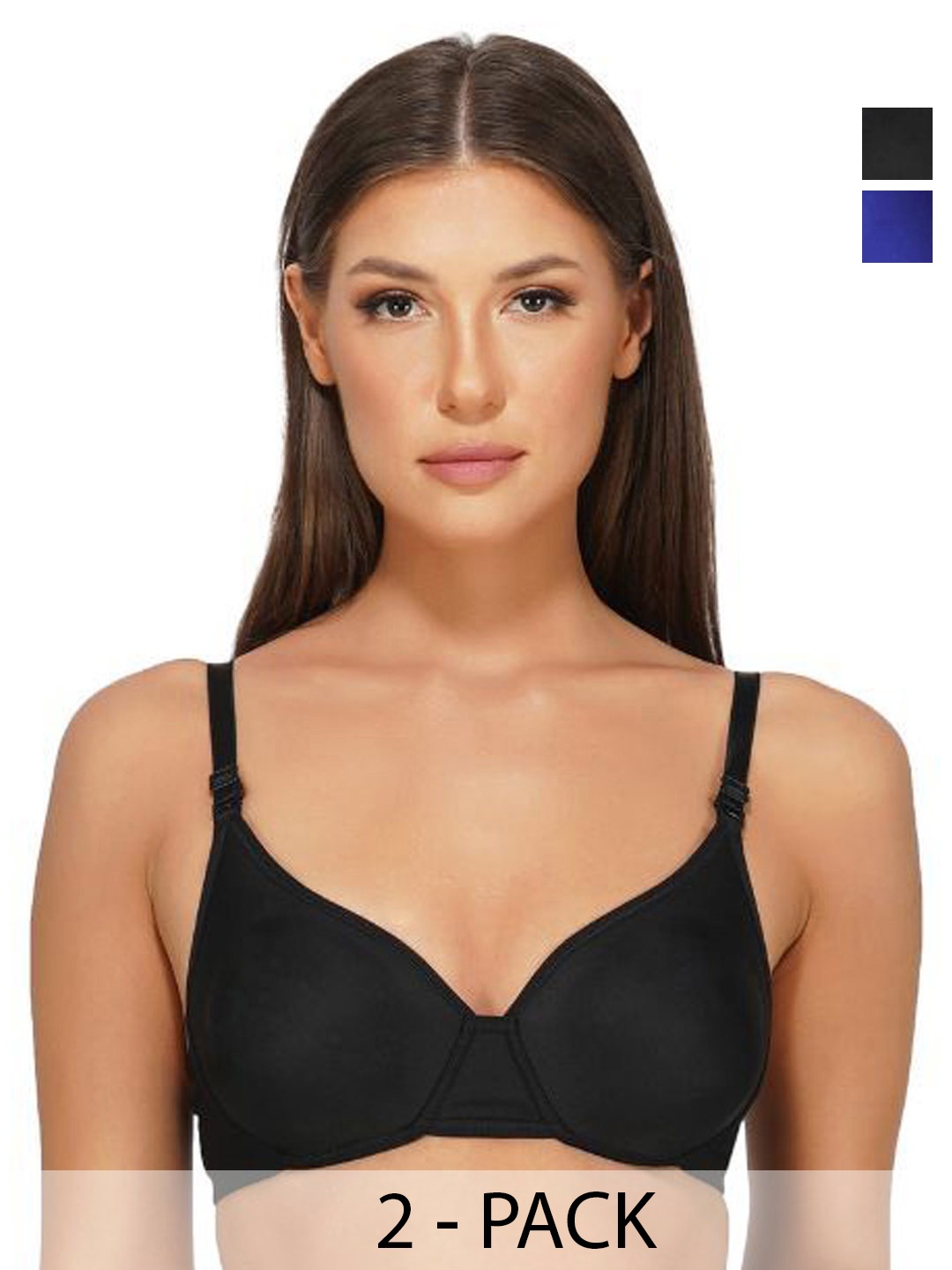 

INGRID Women Durable & Long Lasting Cotton Everyday Underwired Padded Bra, Black