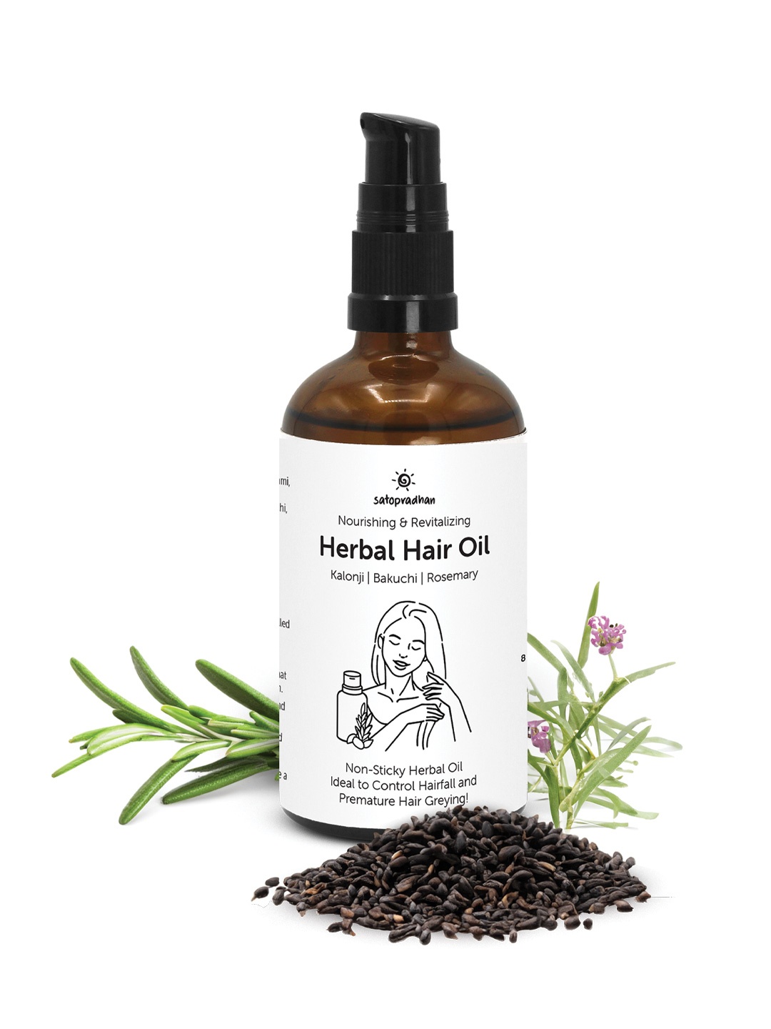 

SATOPRADHAN Herbal Hair Oil With Rosemary- 100ml, White