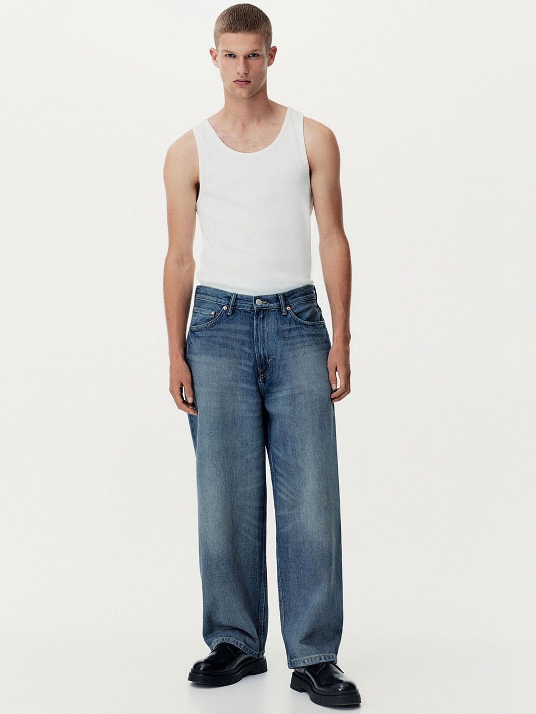 

H&M Pure Cotton Baggy Jeans, Blue