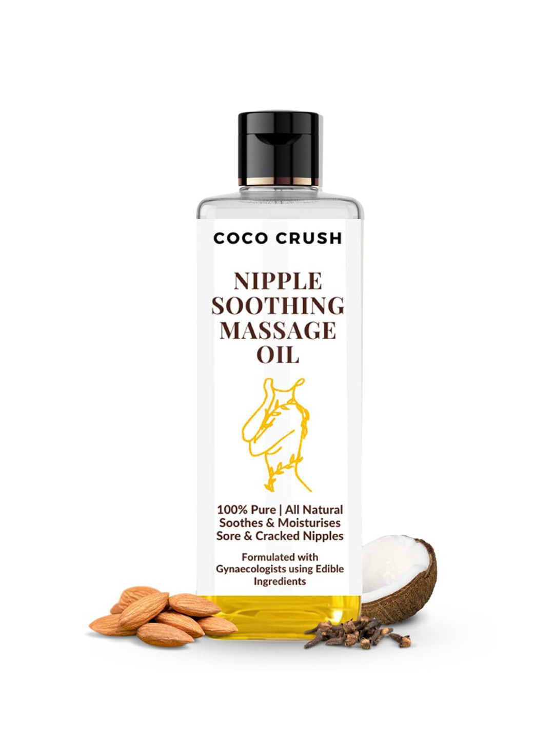

Coco Crush Nipple Soothing Massage Oil With Almond & Vitamin E 100 ml, Transparent