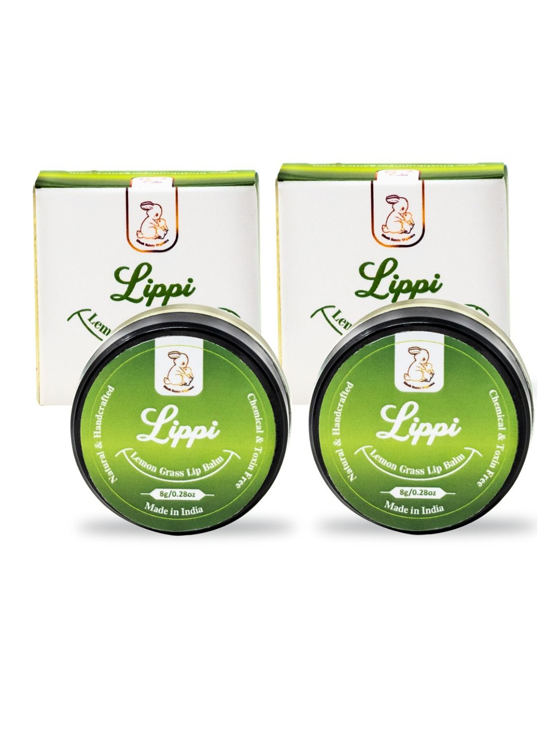 

Blush Bunny Organics Set Of 2 Lippi Lemongrass Lip Balm - 8 g Each, Off white