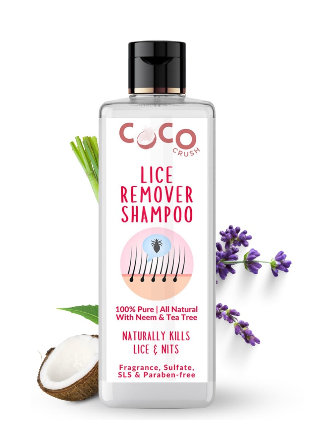 

Coco Crush Lice Remover Shampoo With Neem & Tea Tree Oil 200 ml, Transparent