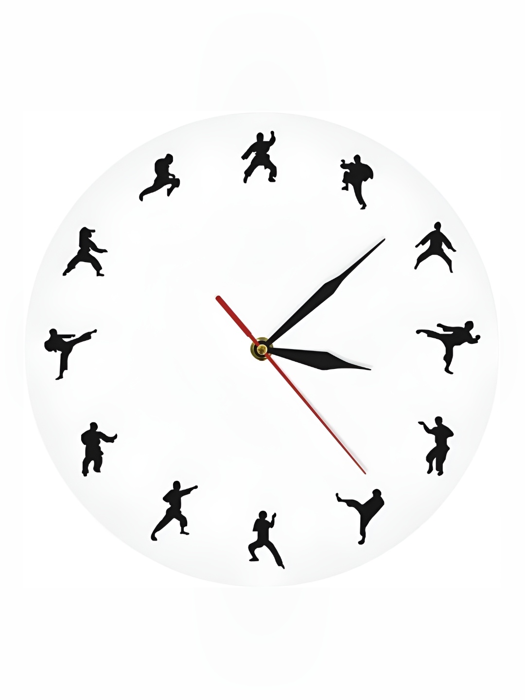 

QEZNEF White & Black Round Shaped Contemporary Analogue Wall Clock