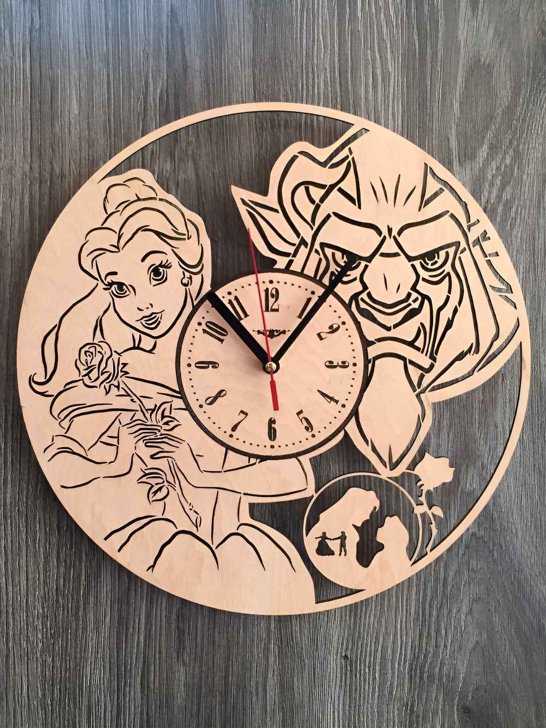 

QEZNEF Beige & Brown Printed Round Analogue Wooden Wall Clock Without Glass