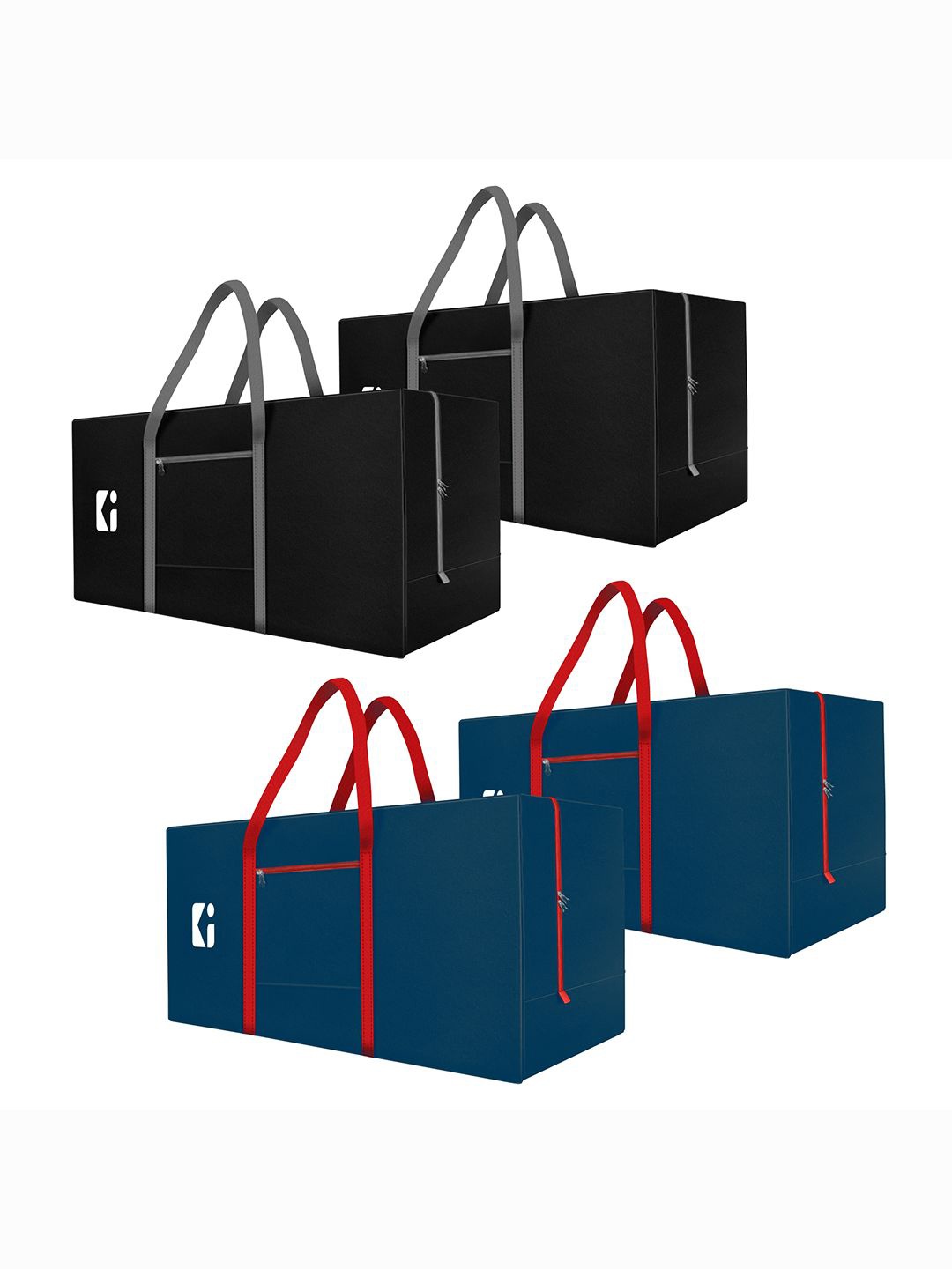

Kuber Industries Black & Blue 4 Pieces Handbag Organiser