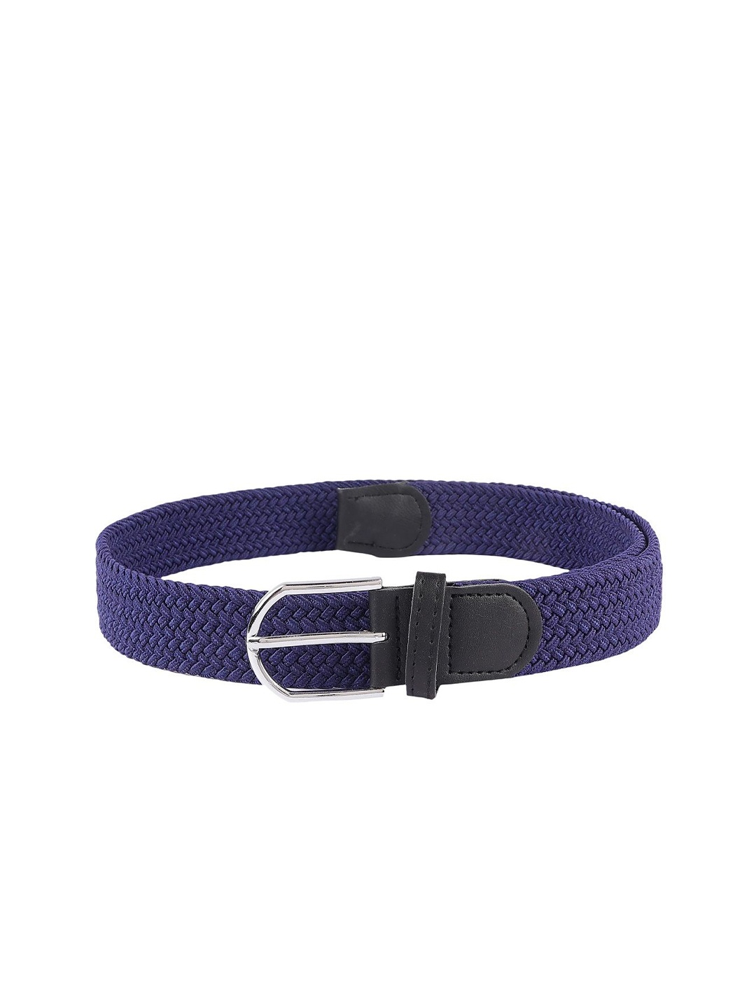 

SAZARA Men Tang Closure Braided Stretchable Belt, Navy blue