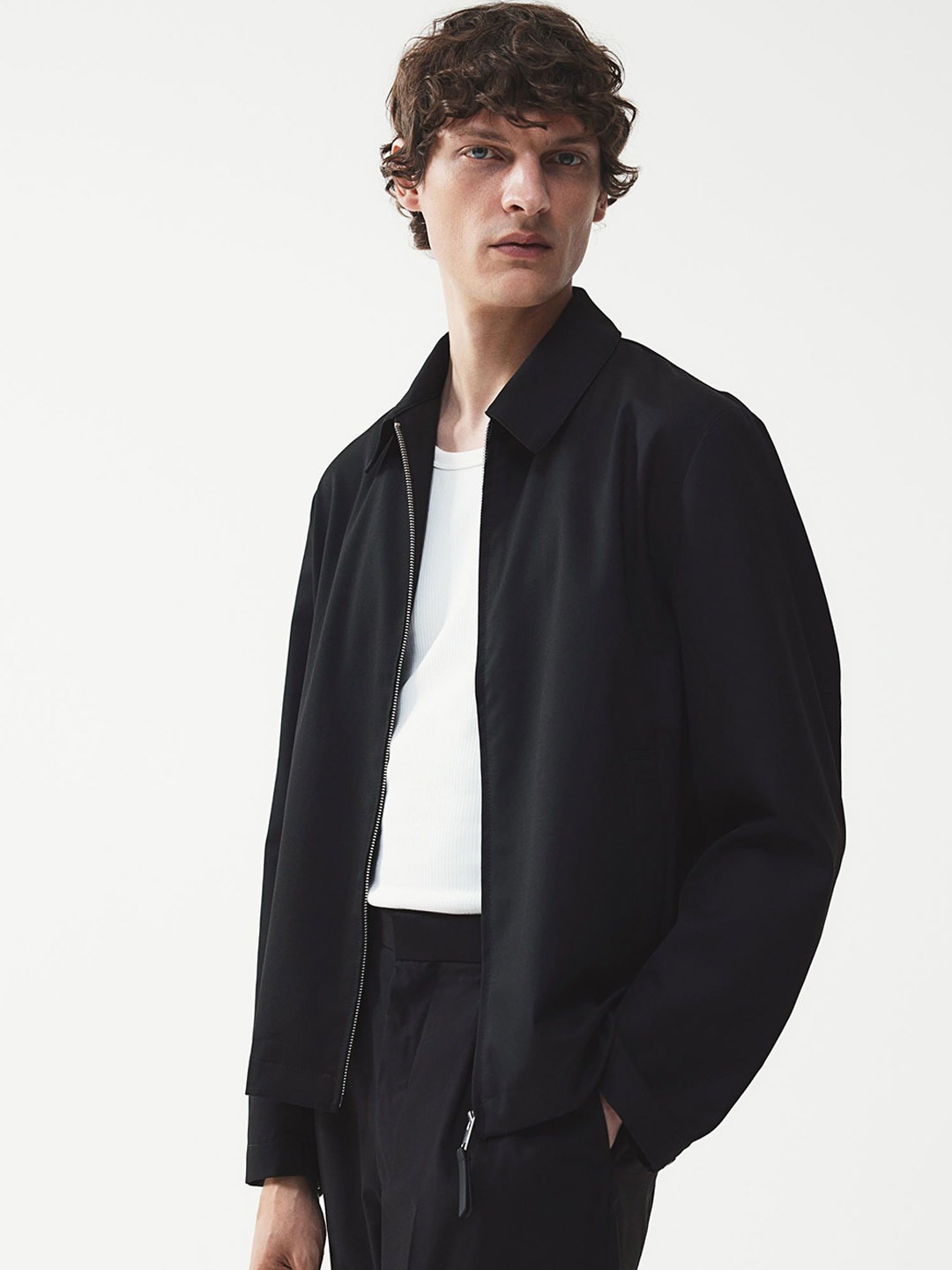 

H&M Men Twill Jacket, Black