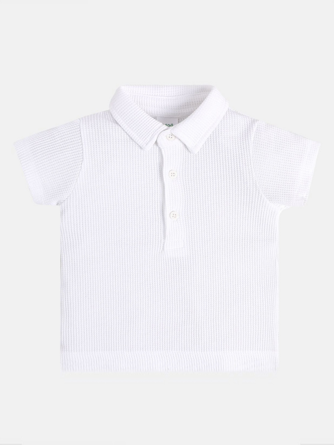 

MINI KLUB Boys Self Design Polo Collar Cotton T-shirt, White