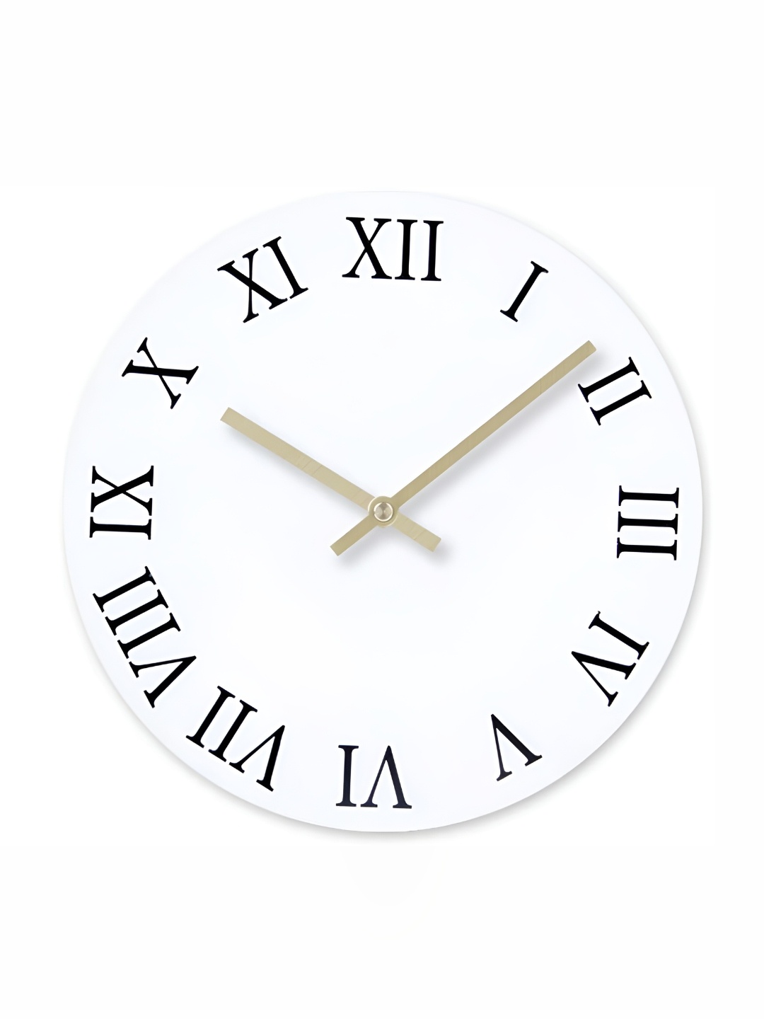 

QEZNEF White & Black Contemporary Wooden Round Wall Clock