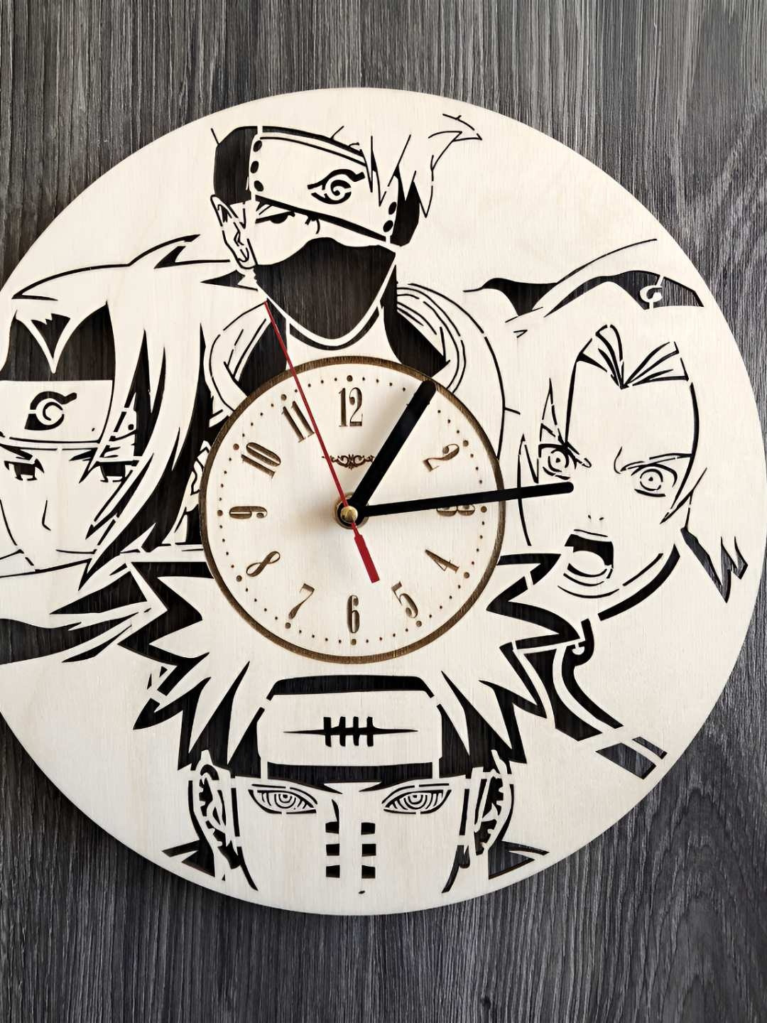 

QEZNEF Beige & Brown Printed Round Analogue Wooden Wall Clock Without Glass