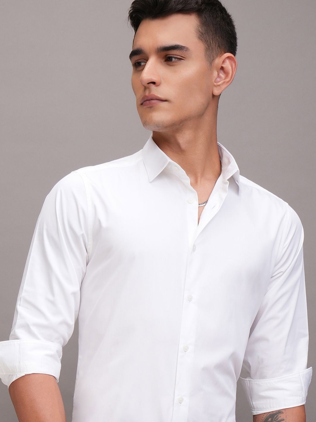 

Highlander Men Solid Occasion Shirt, White
