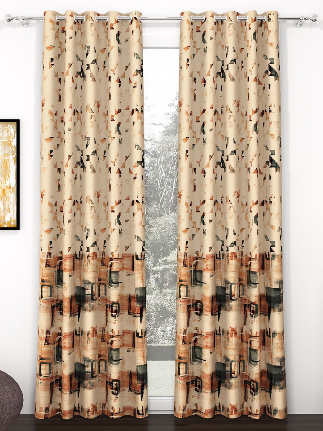 

Story@home Beige 2 Pieces Room Darkening Door Curtain