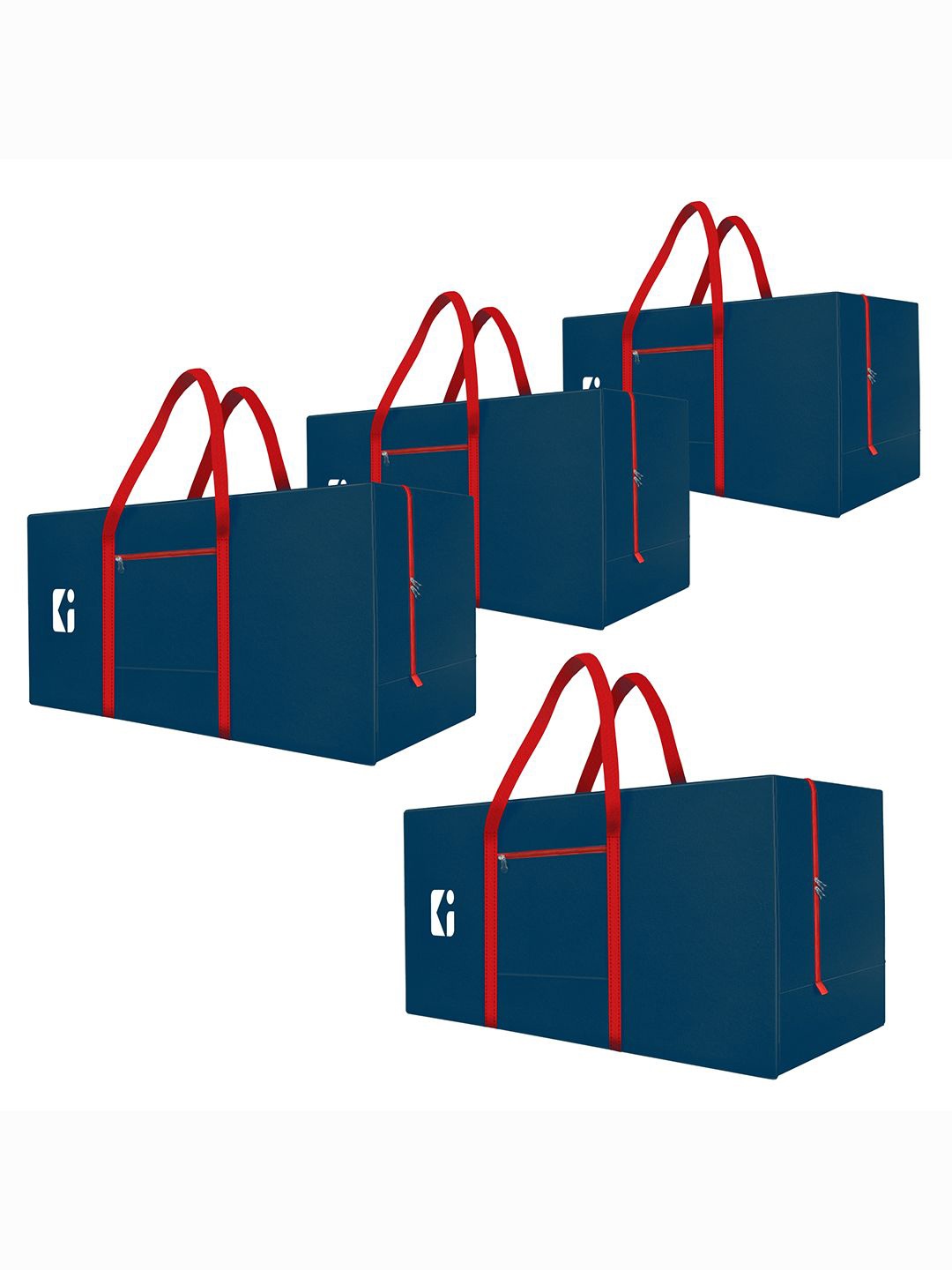 

Kuber Industries Red & Blue 4 Pieces Handbag Organiser