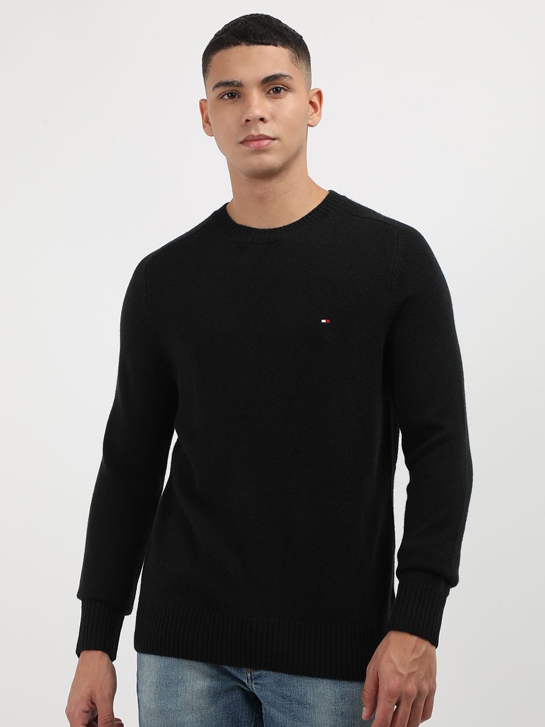

Tommy Hilfiger Men Woollen Pullover Sweater, Black