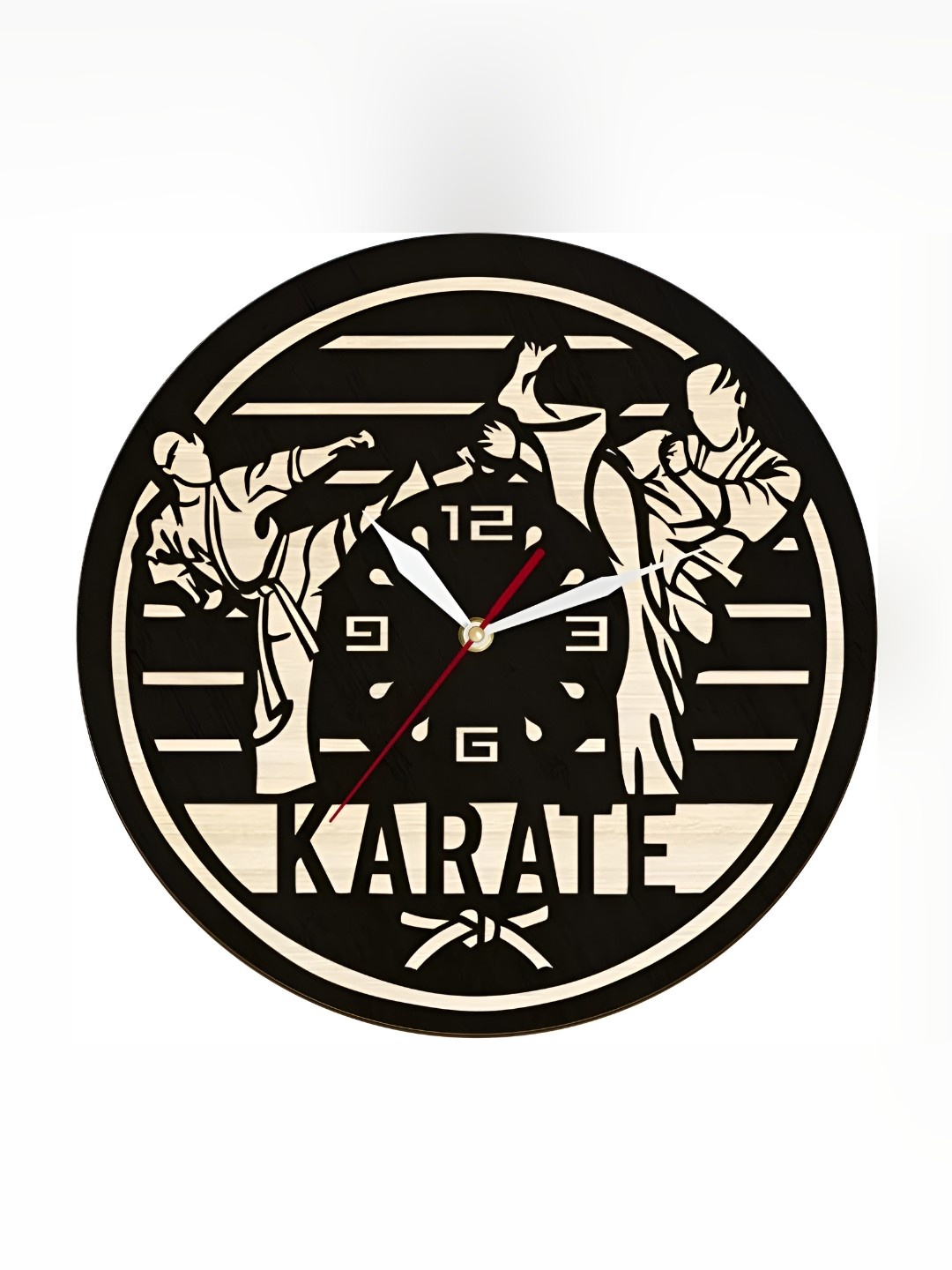 

QEZNEF Beige & Black Analogue Traditional Wall Clock
