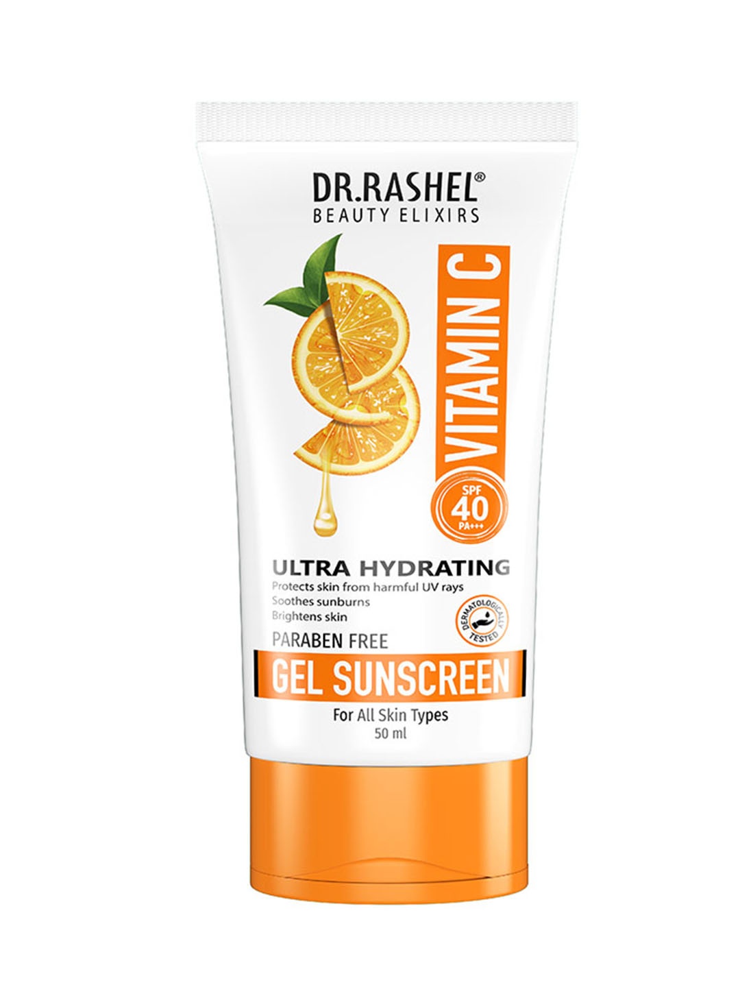 

DR.RASHEL Ultra Hydrating Vitamin C SPF 40 PA+++ Gel Sunscreen 50 ml, Orange