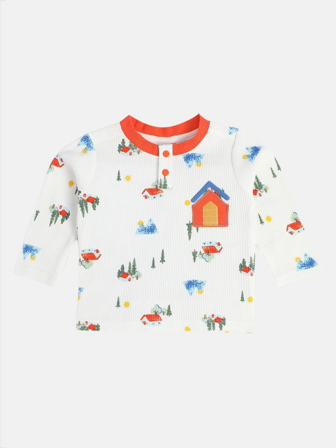 

MINI KLUB Boys Conversational Printed Round Neck Cotton T-shirt, White
