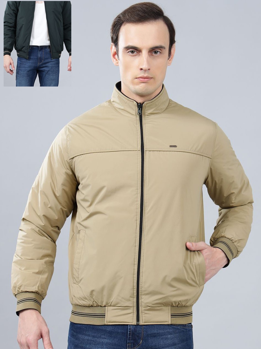 

Cantabil Men Reversible Padded Jacket, Beige