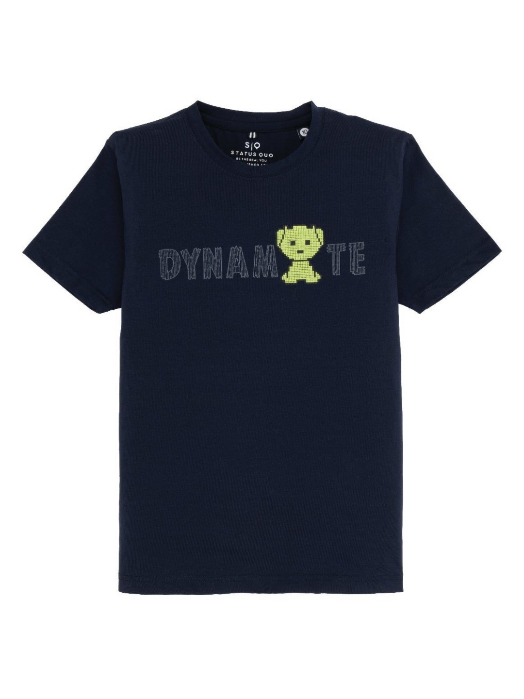 

Status Quo Boys Graphic Printed Round Neck Cotton T-shirt, Navy blue