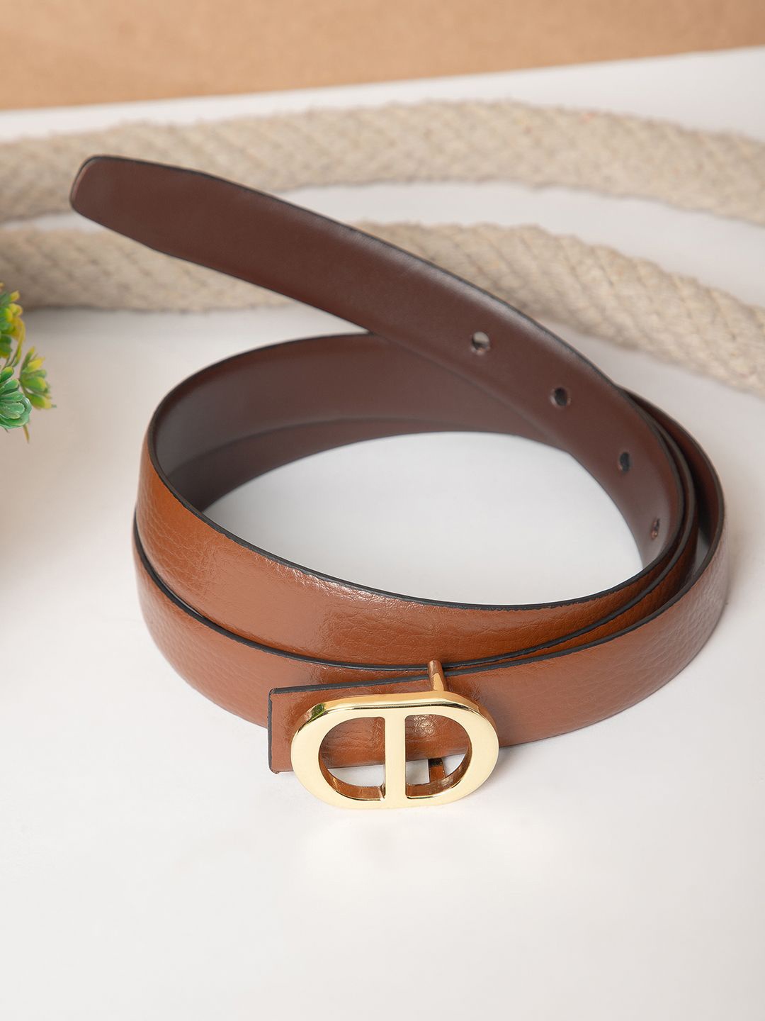 

Carlton London Women Textured Leather Formal Belt, Tan