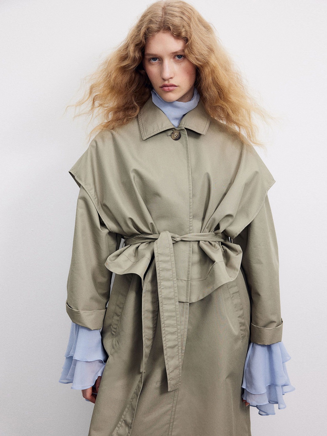 

H&M Maxi Trench Coat, Green
