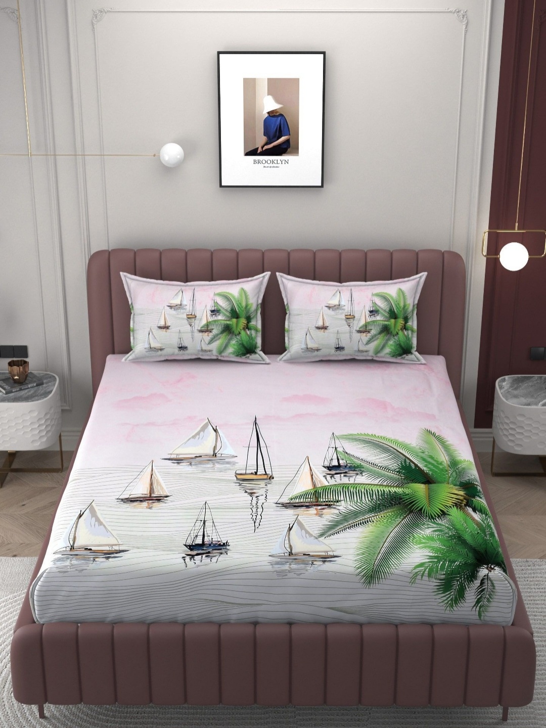 

Bromwick Blue & Green 250 TC King Bedsheet with 2 Pillow Covers