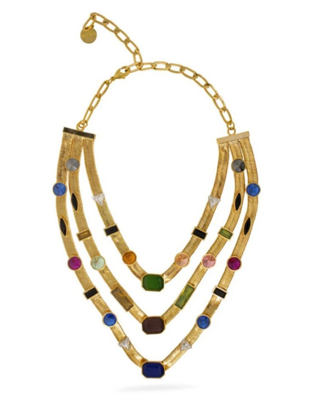 

VALLIYAN BY NITYA 18K Gold-Plated Crystals Three Layer Candy Necklace