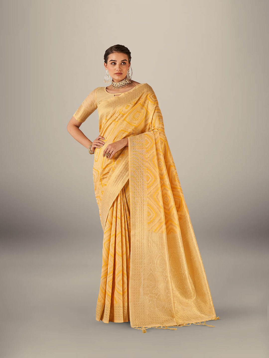 

SARHA Zari Pure Cotton Saree, Yellow