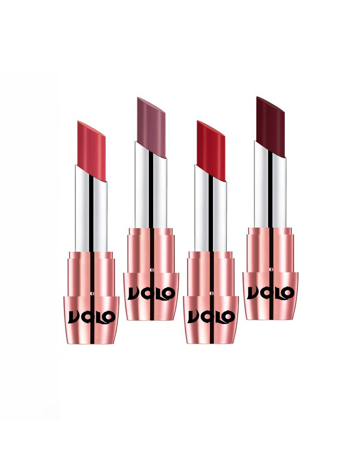 

VOLO Set Of 4 Creme Matte Lipsticks - 3.5 g Each - Tomato Red-Plum-Peach-Maroon