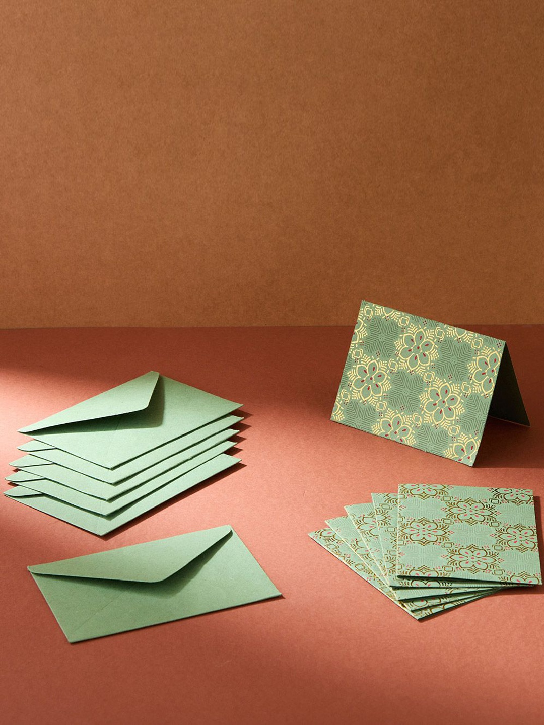 

Fabindia Set Of 6 Printed Envelopes, Green