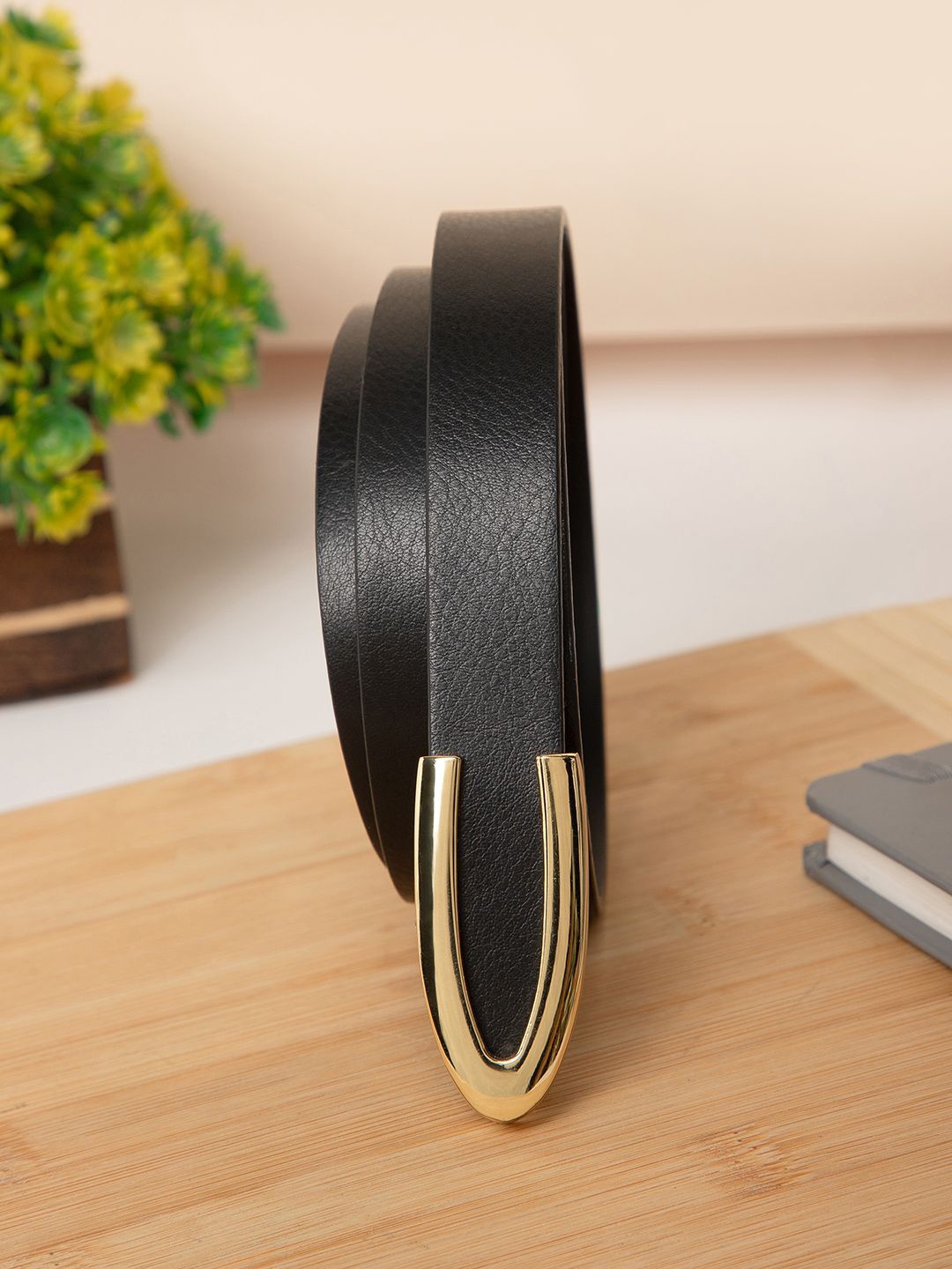 

Carlton London Women Textured Leather Belt, Black