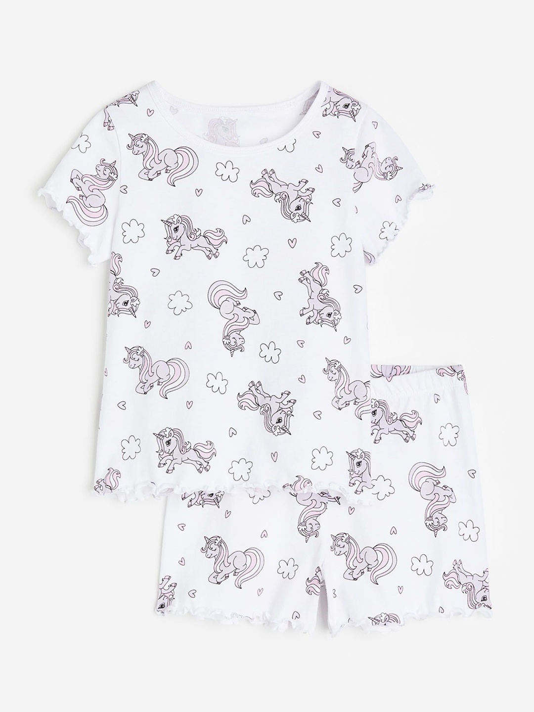 

H&M Girls Printed Pure Cotton Night Suit, White