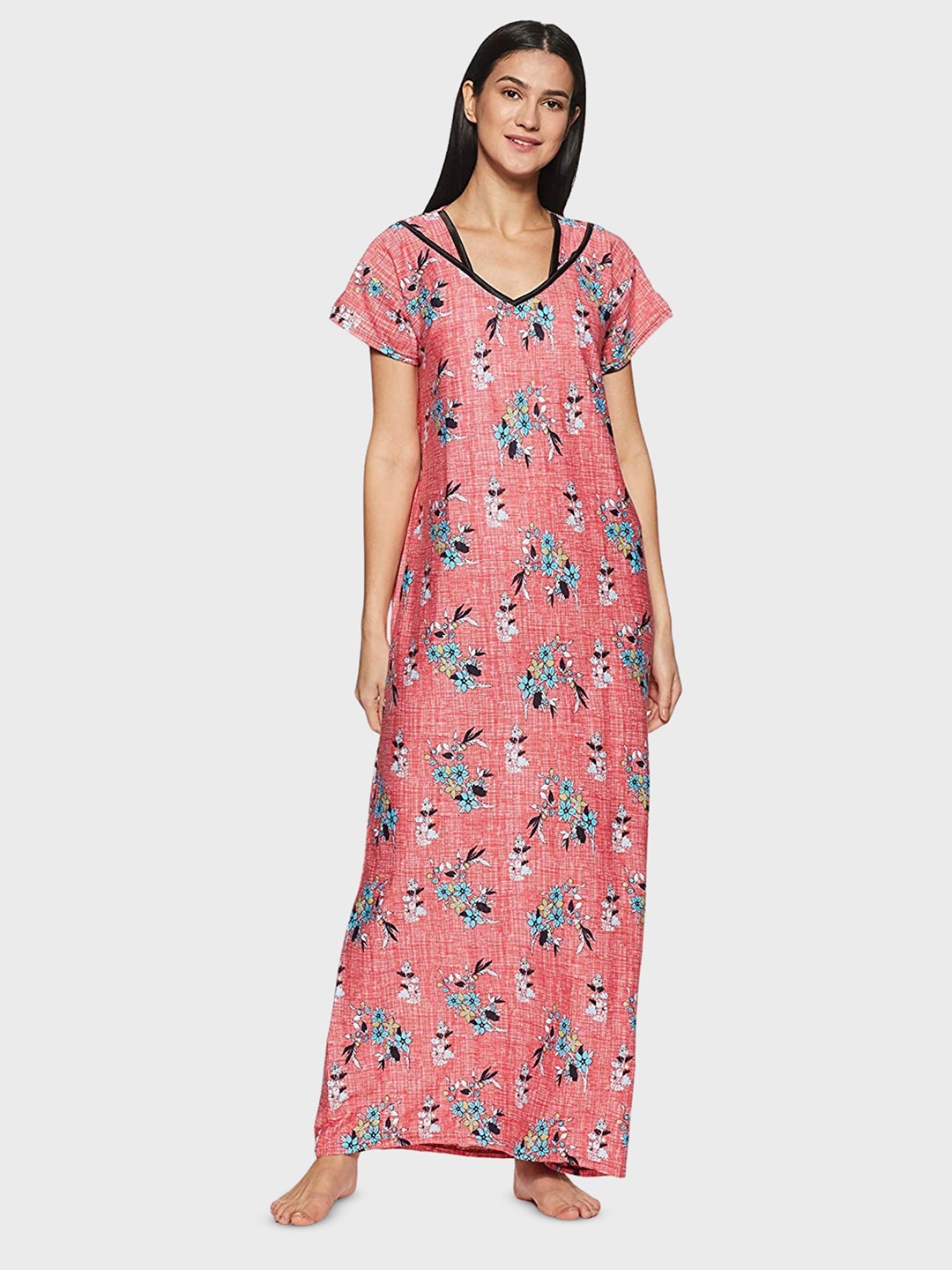 

Fabme Printed Maxi Nightdress, Red