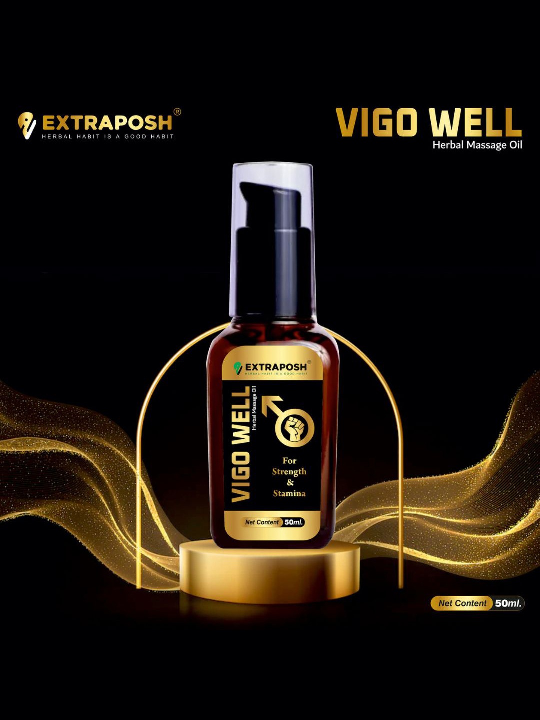 

Extraposh Vigo Well Herbal Massage Oil- 50ml, Yellow