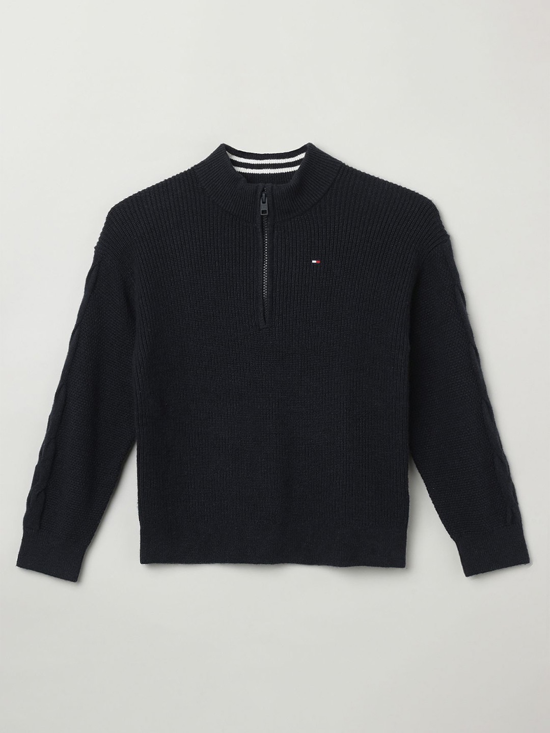 

Tommy Hilfiger Boys Ribbed Cotton Pullover, Black
